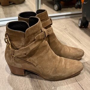 Saint Laurent Brown Suede Ankle Boots